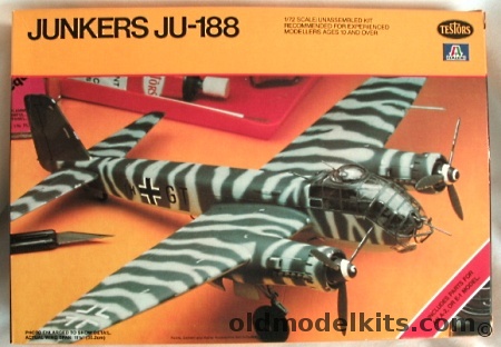 Testors 1/72 Junkers Ju-188 A2/E1 - KG2 / 9.KG26 / 1.KG66 / F5+AT, 878 plastic model kit